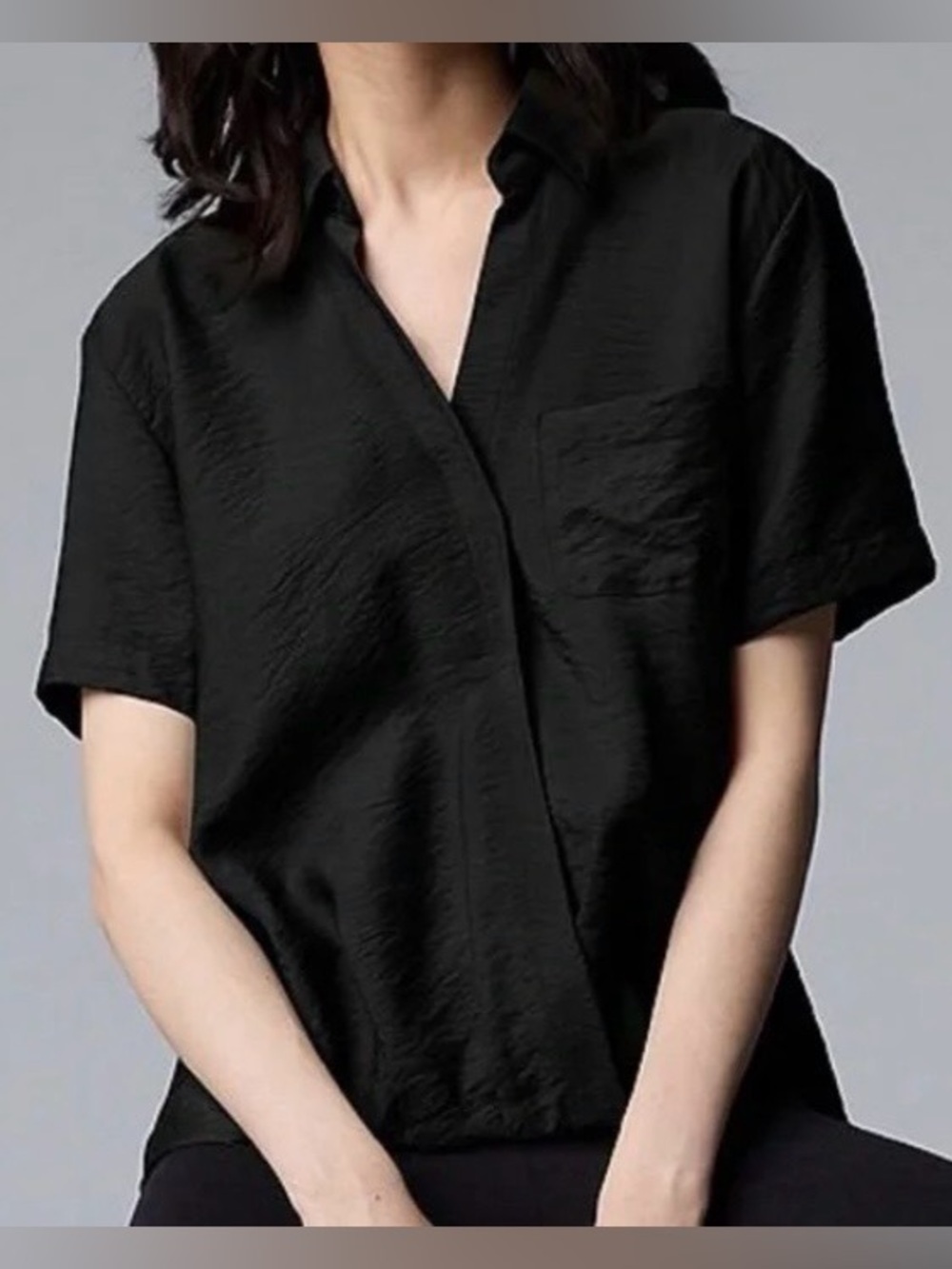 NWT, SIMPLY VERA BY VERA WANG, Black Blouse, Size XL